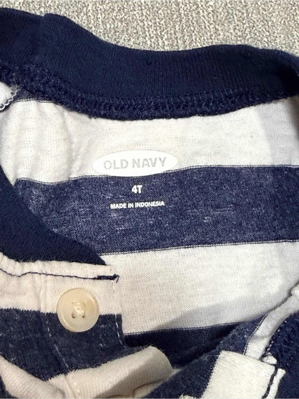 Old Navy Boys Navy & White Striped Long Sleeve Tee